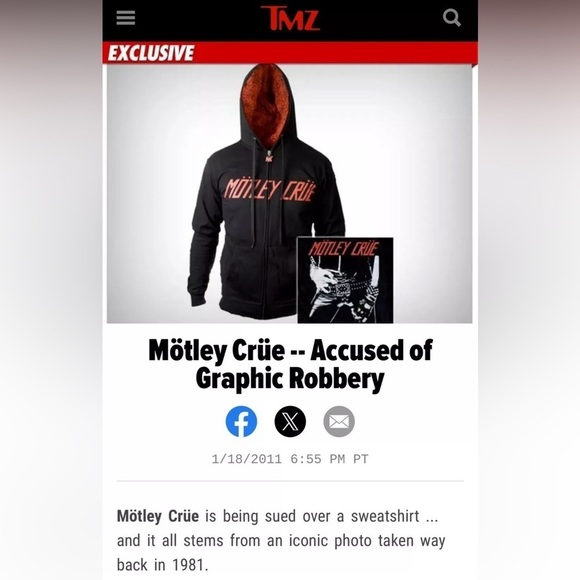 2010 Motley Crue Too Fast For Love hoodie X-SMALL RARE PULLED Concert Tour NEW - Picture 5 of 5